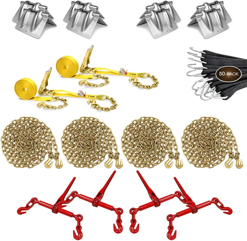 68 Pieces 5/16 Inch Grade 70 Chain Flatbed Tie Down Kit D87493