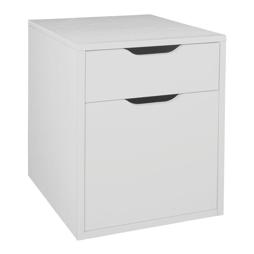 White Wood Grain Freestanding File Cabinet B952169