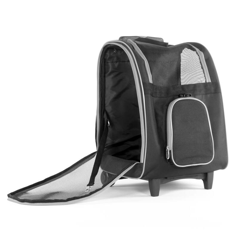 Red Pet Carrier with Wheels H4282