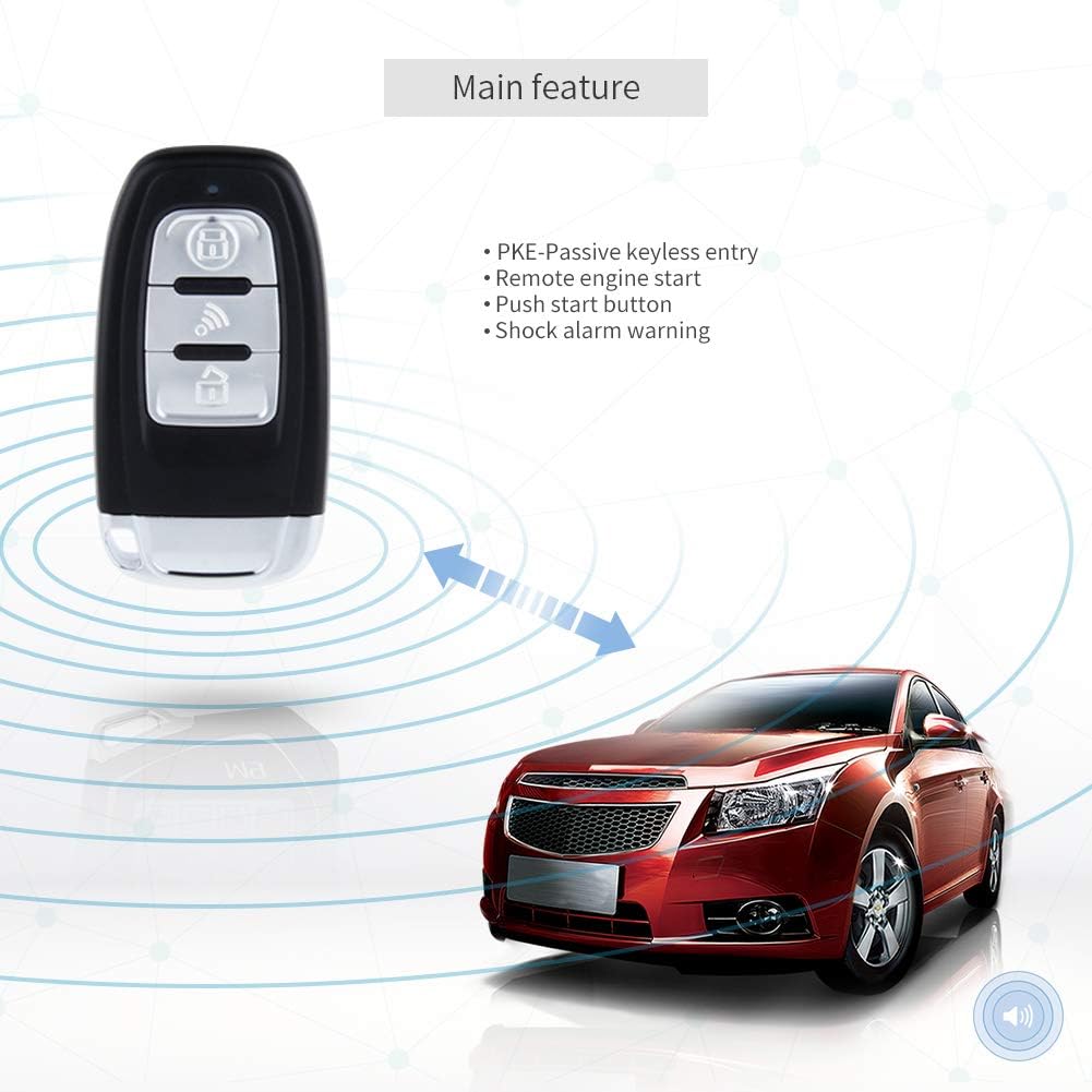 Car Alarm Remote Starter Keyless Entry Push Start DC12V N491454