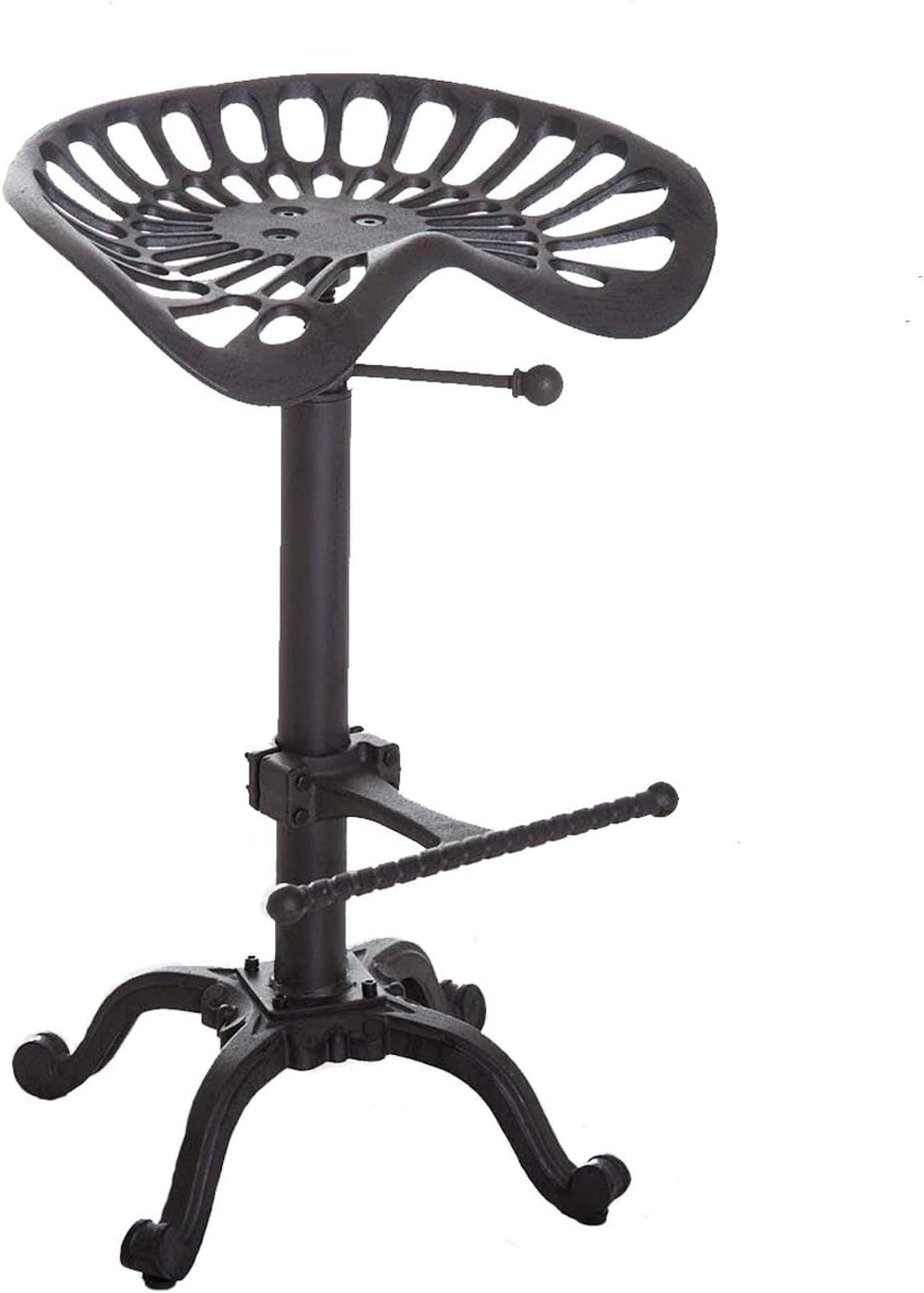 Adjustable Swivel Bar Stool with Cast Iron Seat Q706