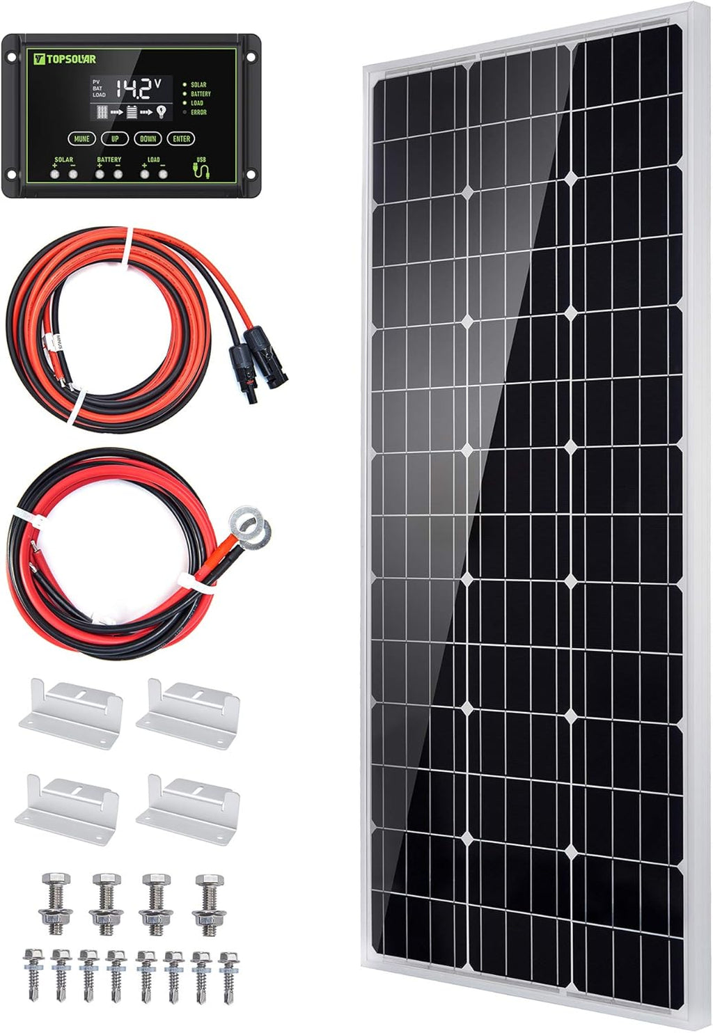 100 Watt 12 Volt Monocrystalline Solar Panel Kit S15814