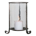 Hammered Glass Hurricane Candle Holder G136