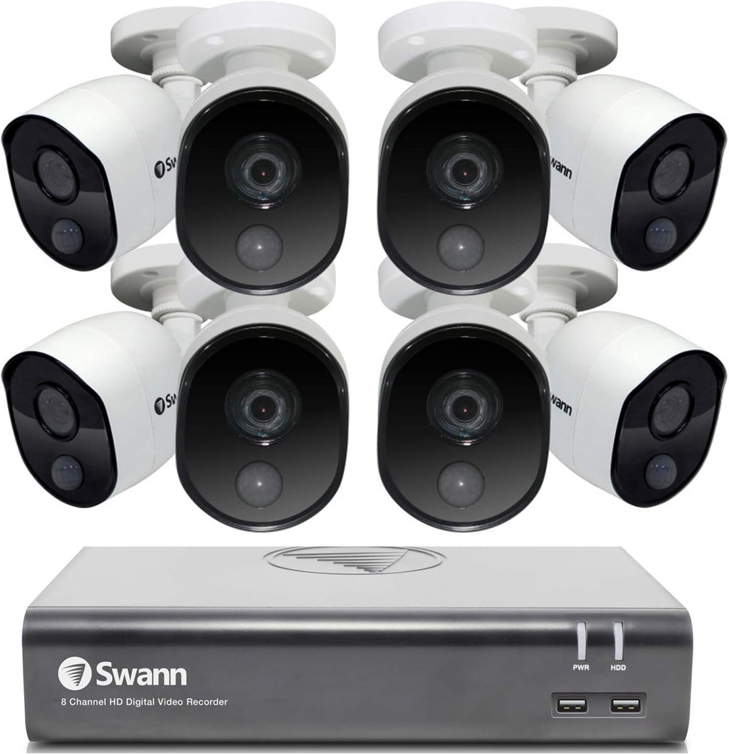 8 Channel 8 Bullet Cameras 1080p HD DVR Indoor/Outdoor Wired Surveillance CCTV G69746