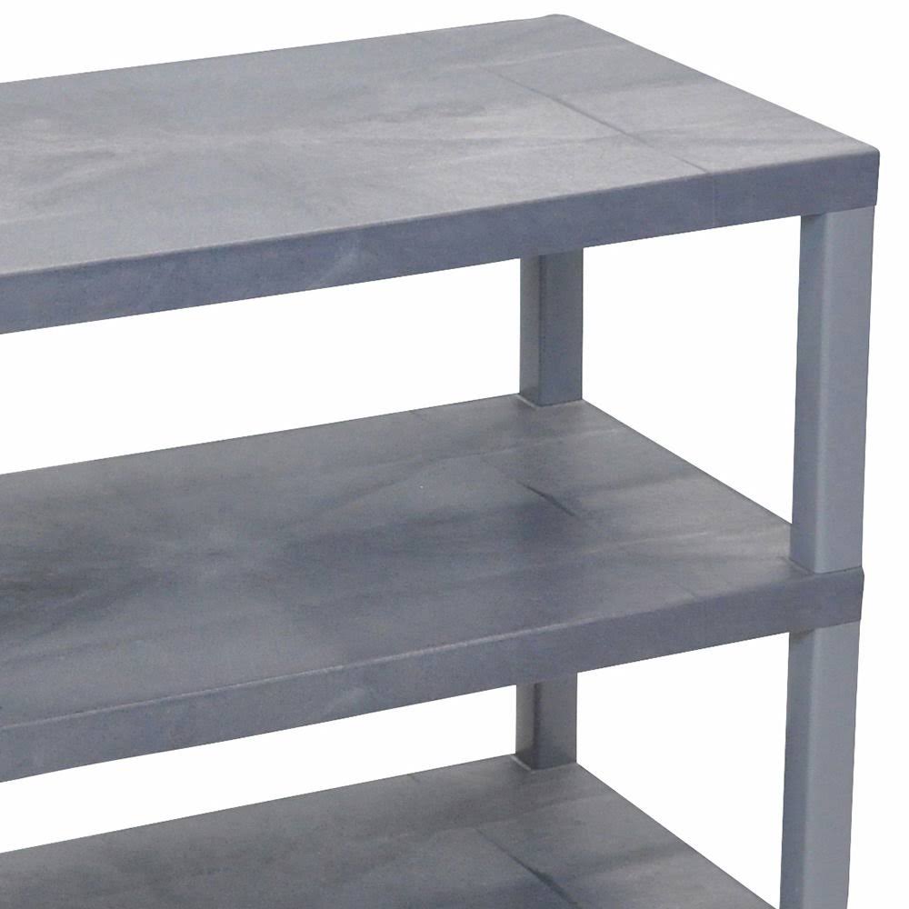 Gray 3 Flat Shelves Cart H916554