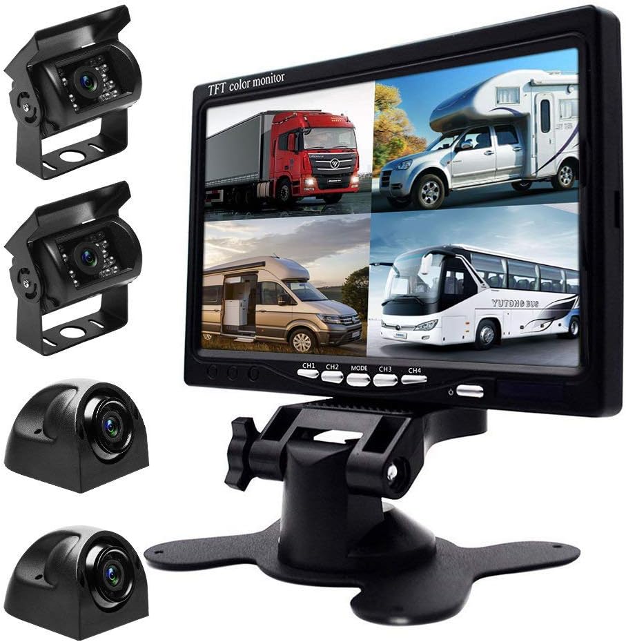 9'' Quad Split Screen HD Backup Camera System D169