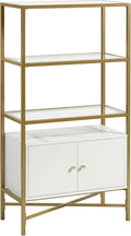 White Bookcase with Doors Y328062