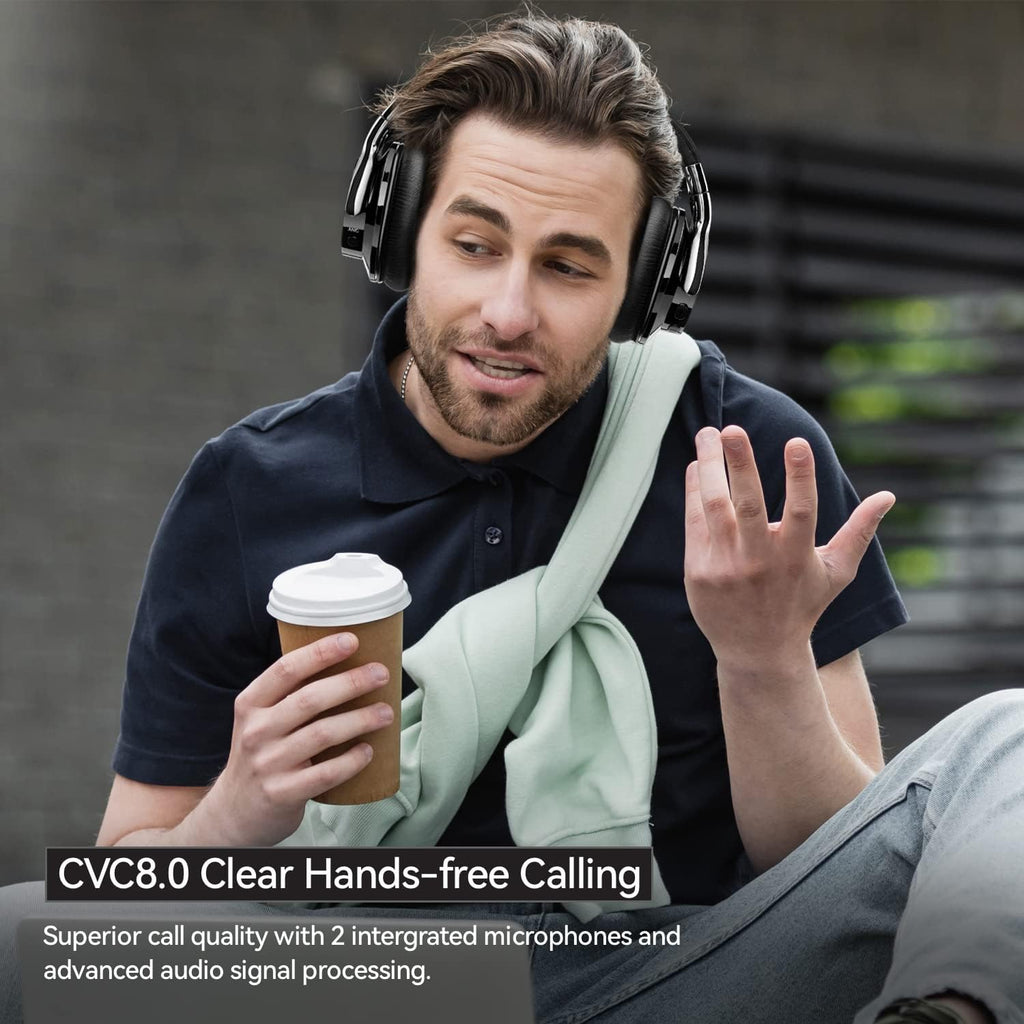 Active Noise Cancelling Wireless Bluetooth Over Ear Headphones with Microphone Q71123