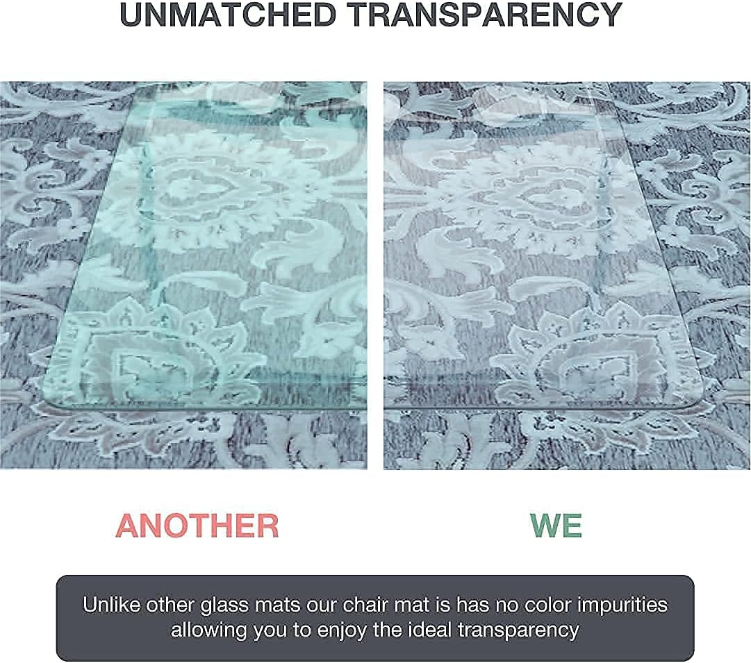 Tempered Glass Office Chair Mat 36x48 V660