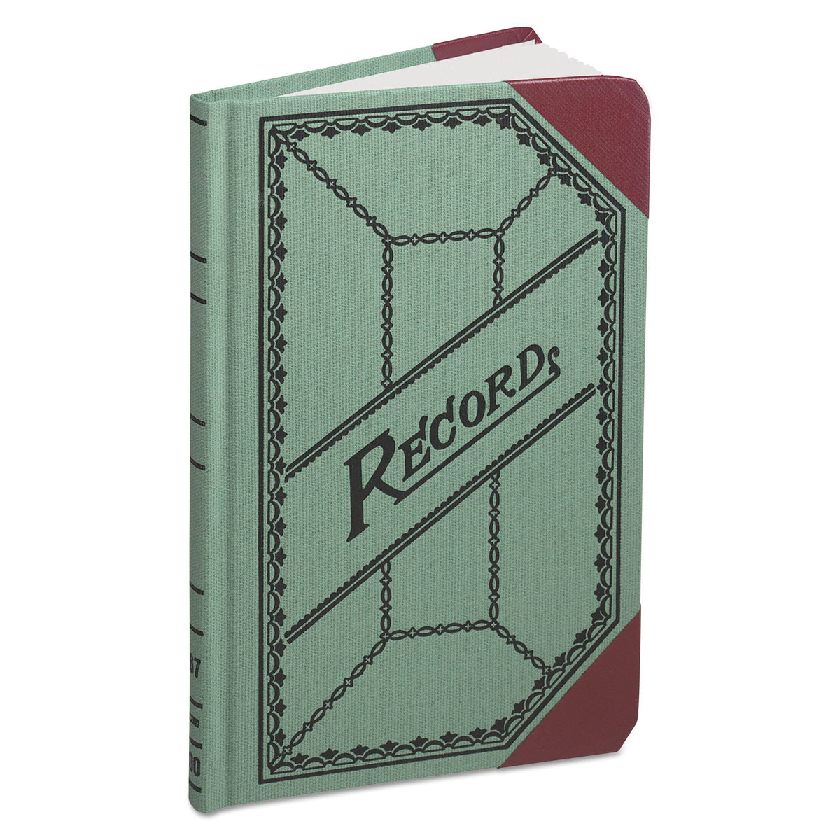 Miniature Account Book, Green/Red Canvas Cover, 200 Pages V9389