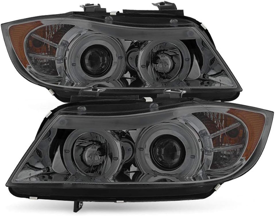 2006-2008 BMW E90 3-Series Sedan LED Halo Chrome Projector Headlights X449106