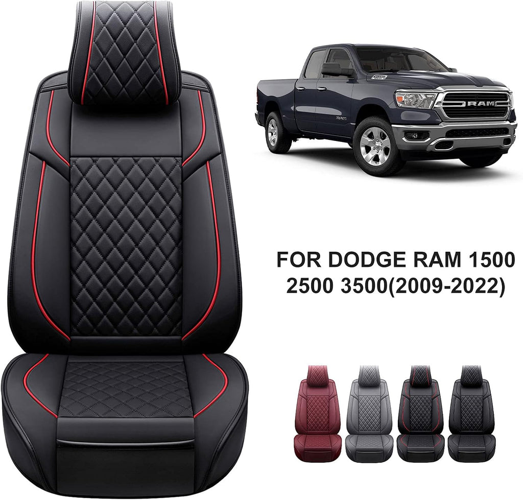 Black Leather Truck Seat Covers Full Set Z308249