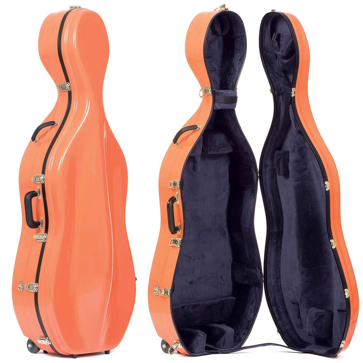 Orange Fiberglass 4/4 Cello Case M178