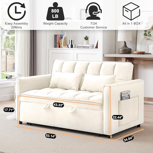 Black Velvet Convertible Sleeper Sofa Bed C6958