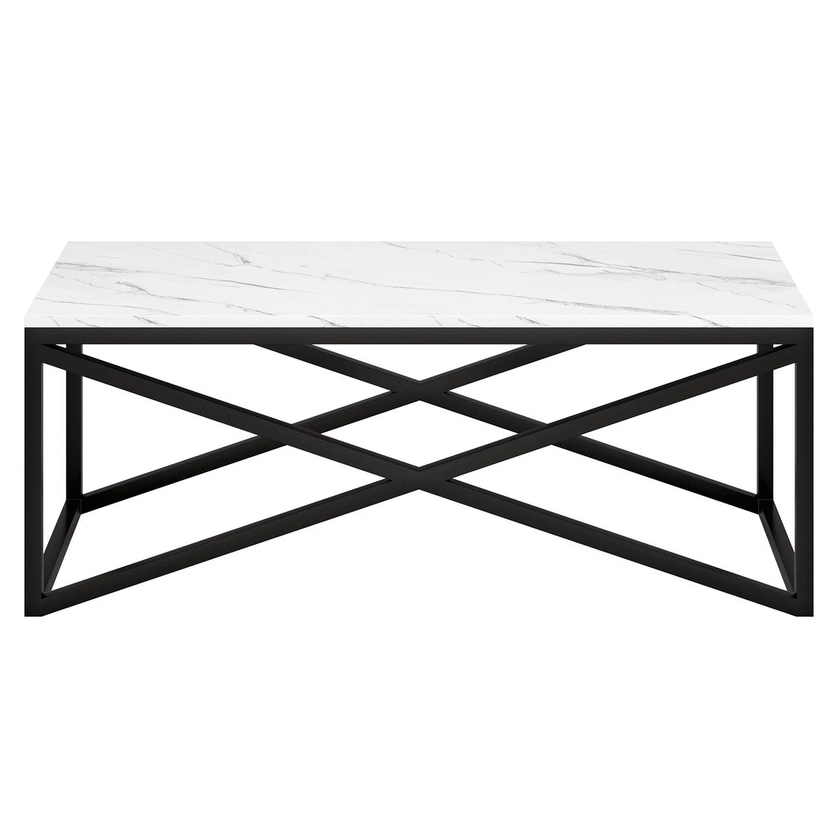 Black & White Faux Marble Rectangular Coffee Table G240