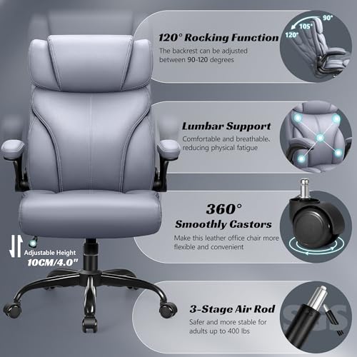 Ergonomic Big and Tall Leather Office Chair K428
