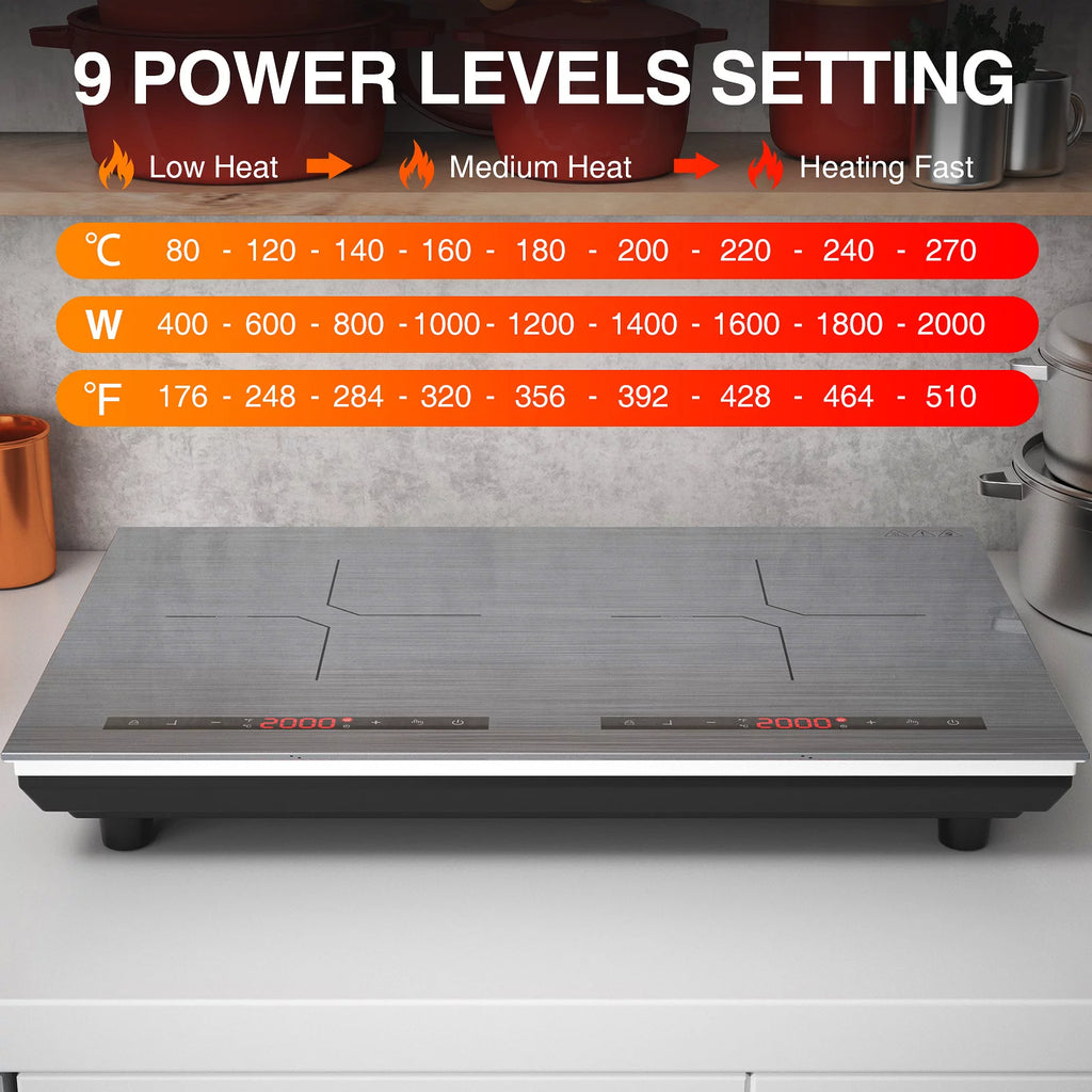 24 Inch 2 Burner 4000W Induction Cooktop E642