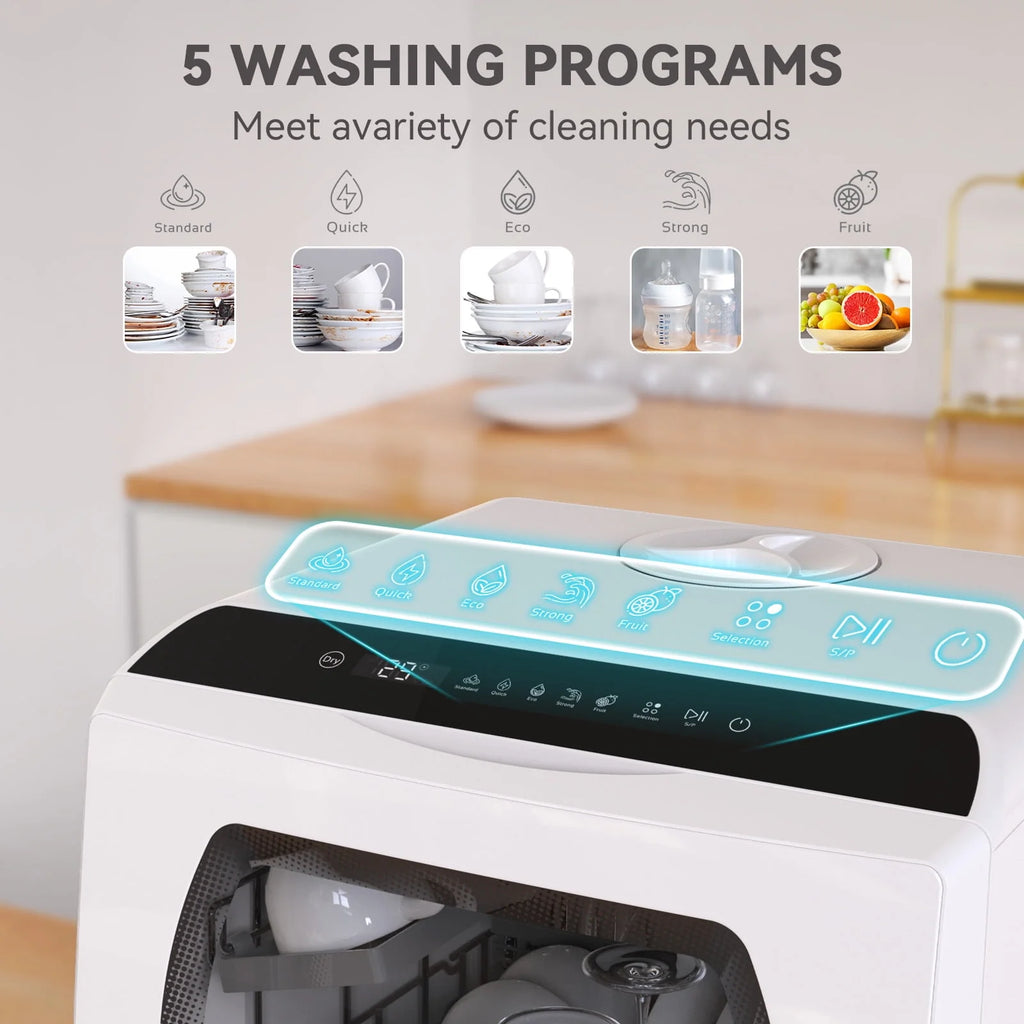 Portable Countertop Dishwasher with 5L Built-in Water Tank D572