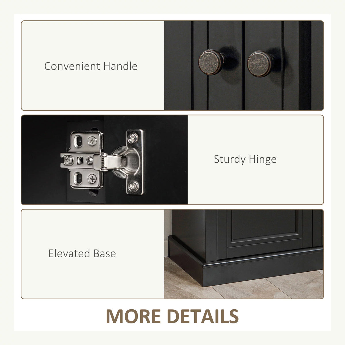 Black Sideboard Buffet Cabinet with 2 Drawers E936676