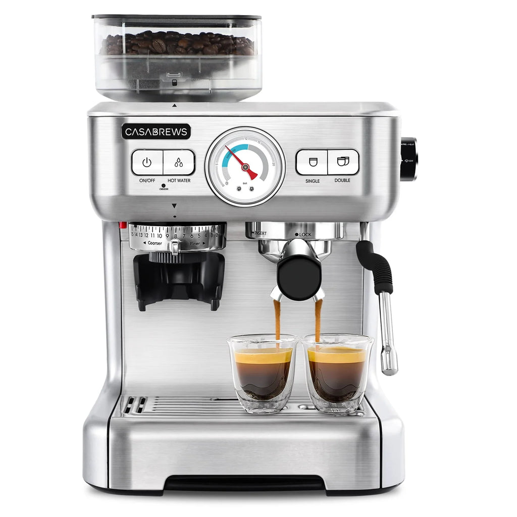 20 Bar Espresso Machine with Grinder and 92oz Water Tank N539125