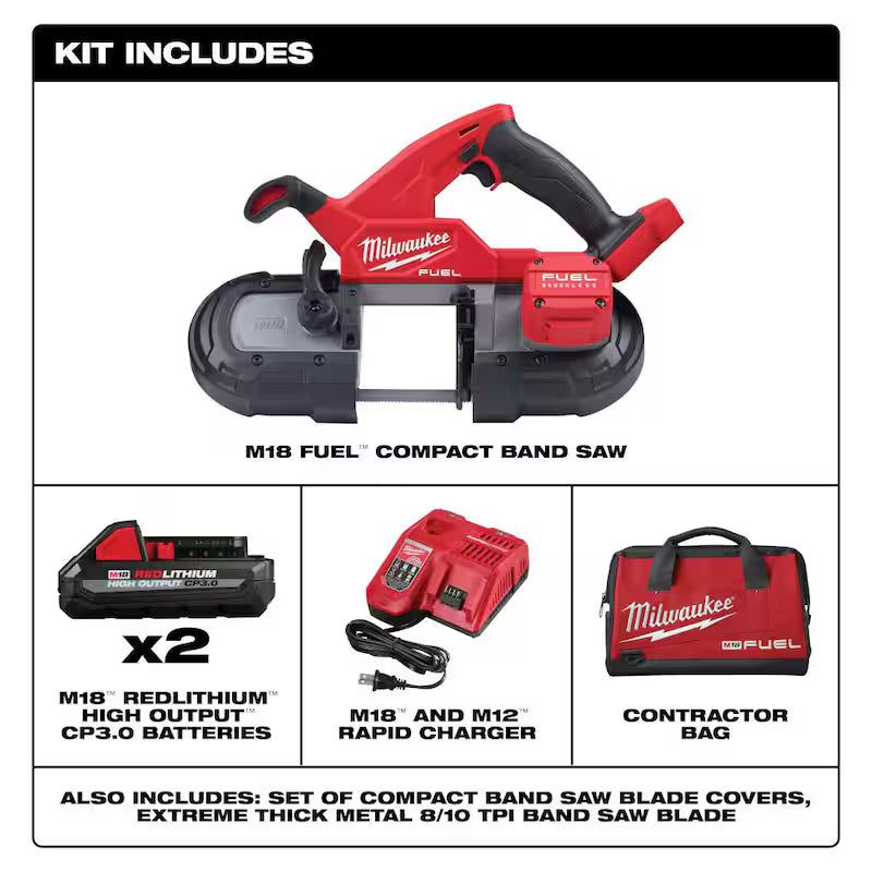 18-Volt Lithium-Ion Brushless Cordless Compact Bandsaw Kit with 1/4 in. Hex Impact Driver N408
