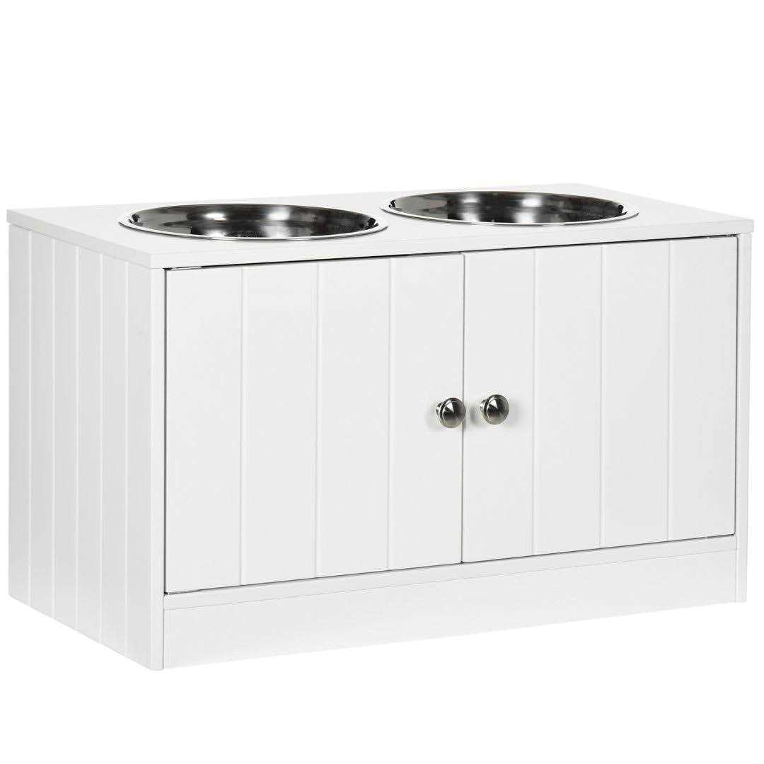 Large Elevated Dog Bowls with Storage Cabinet Y4753