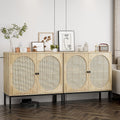 Set of 2 Natural Rattan Storage Cabinet I29632