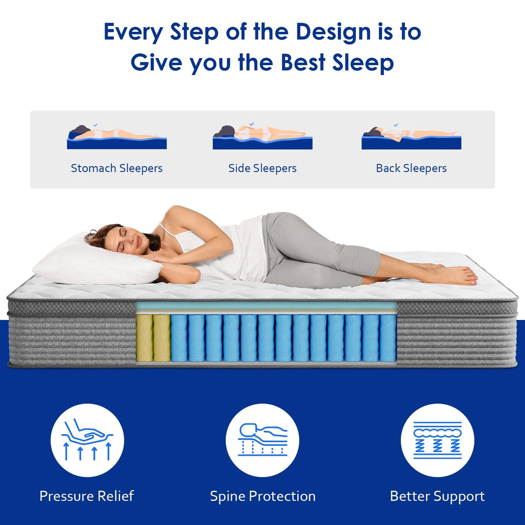 Full 10 inch Gel Memory Foam Hybrid Mattress E3209
