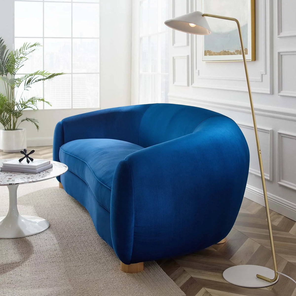 Blue Velvet Sofa N40471
