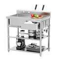 Stainless Steel Freestanding Utility Sink with Workbench Drawer U23057