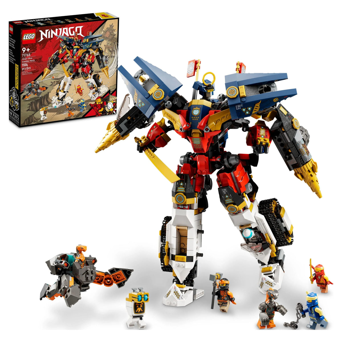 4 in 1 Mech Set with Toy Car, Jet Plane and Tank Toys plus 7 Minifigures O6276