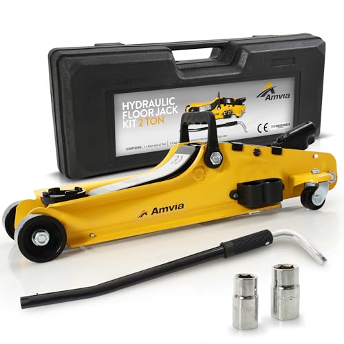 2 Ton Hydraulic Low Profile Floor Jack Kit with Case and Lug Wrench J915