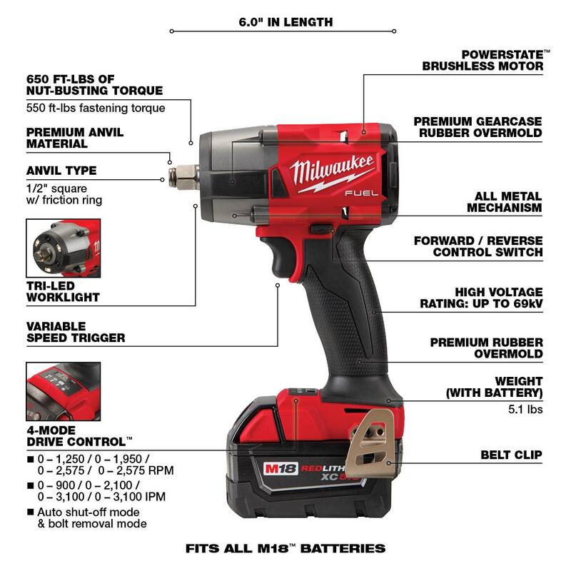 18V Lithium-Ion Brushless Cordless Combo Kit with 5.0 Ah Batteries 7-Tool U68456