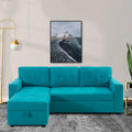Teal Velvet Reversible Sleeper Sectional Sofa H812227