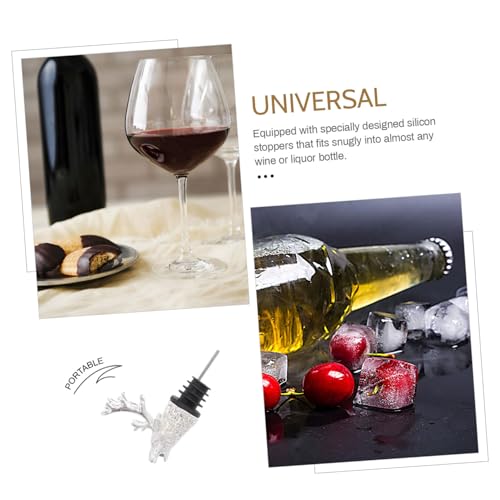 Deer Head Wine Pourer Aerator Bottle Stopper with Silicone Stopper B48553