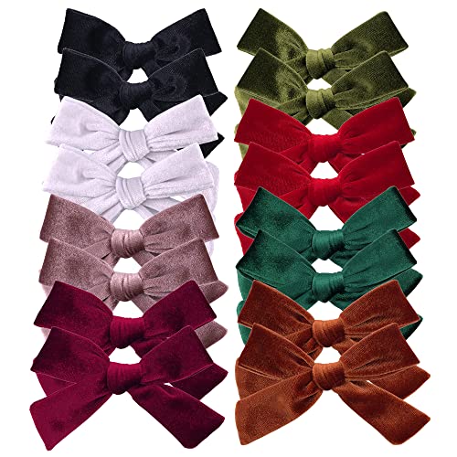24 Pieces Velvet Bow Hair Clips R238