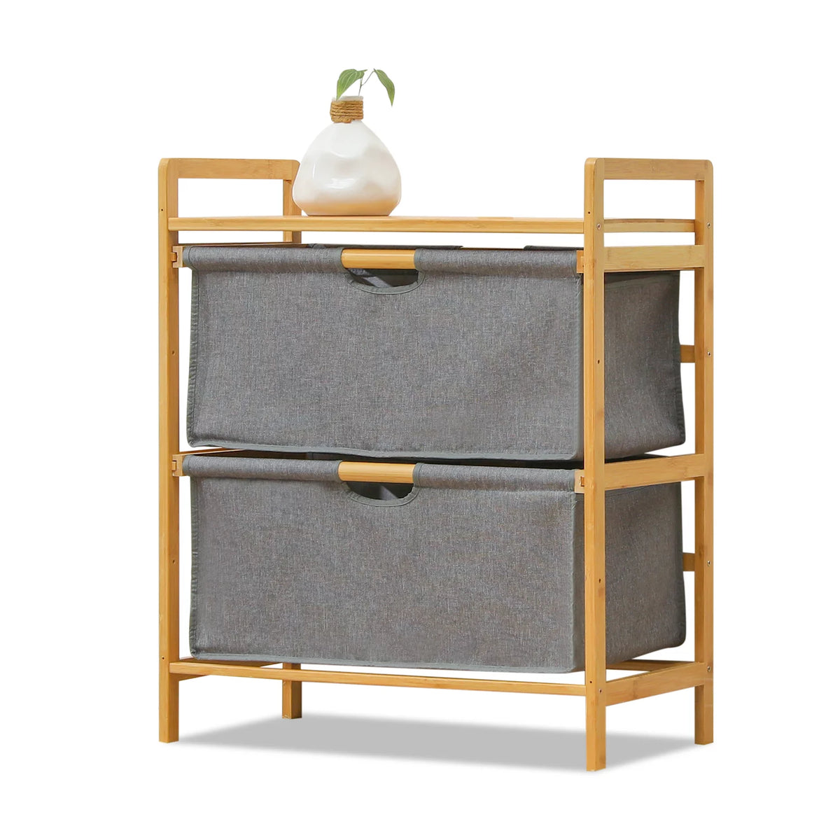 Bamboo 2 Tier Fabric Dresser Storage Z5839