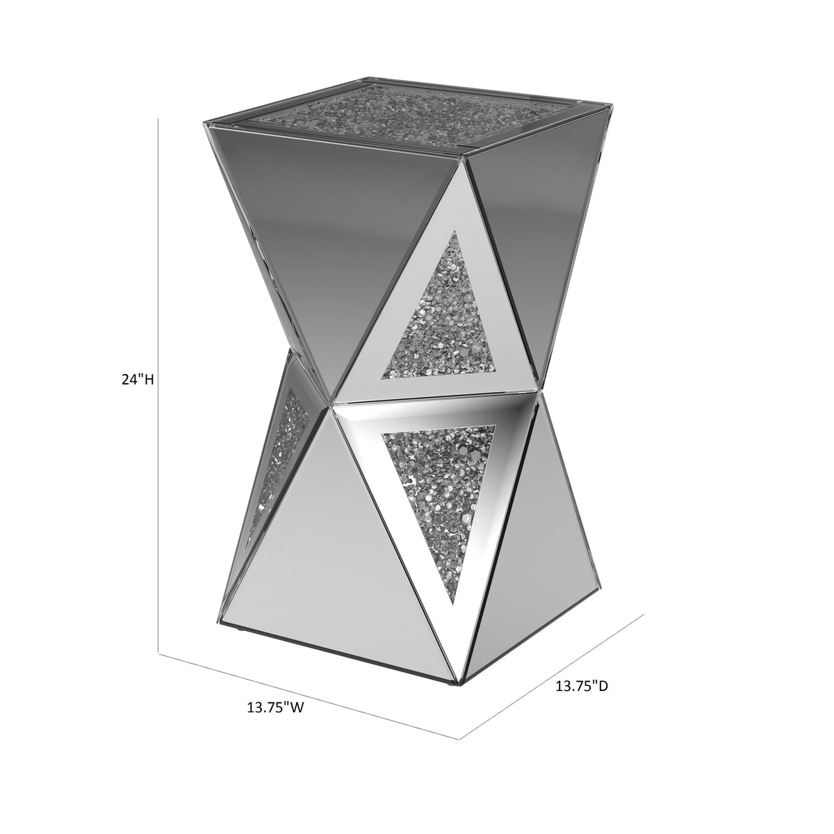 Silver Geometric Side Table D86884