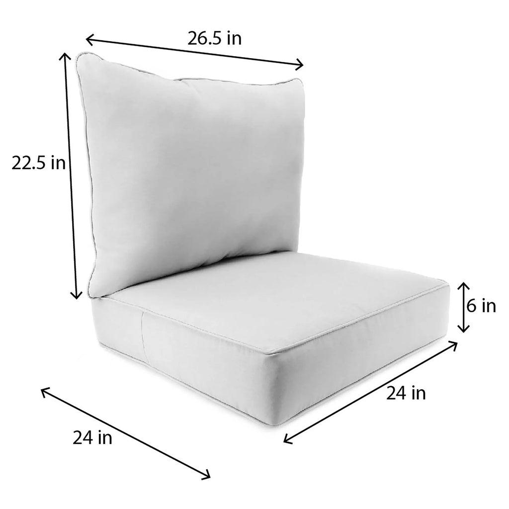 Grey Stripe Rectangular Outdoor Deep Seating Chair Cushion O534354