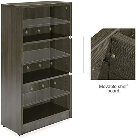 Black 3-Layers Wood Bookcase V7002