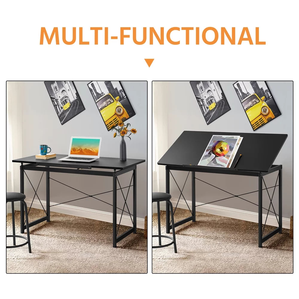 Black Adjustable Drafting Table X13615