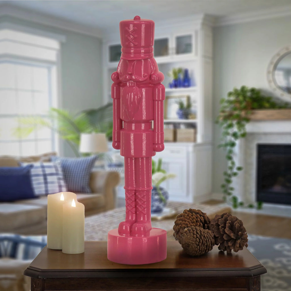 Resin Christmas Nut Cracker, Pink, 24in S3409
