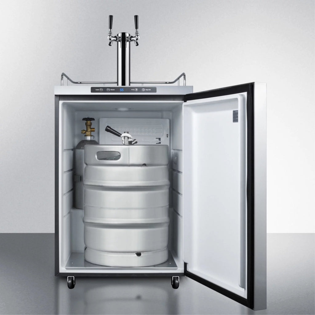 24" Stainless Steel Outdoor Beer Dispenser with Dual Tap R48888