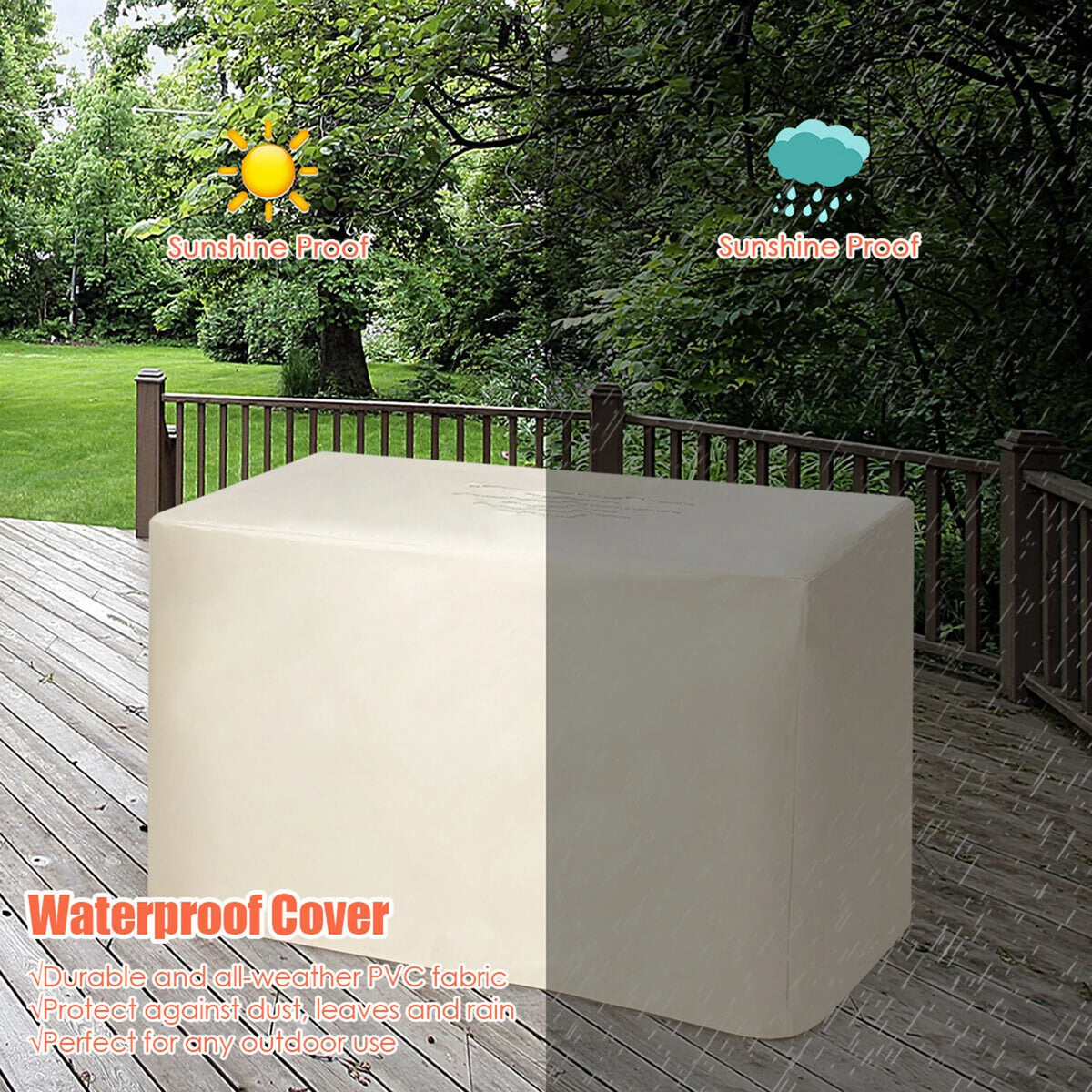 42'' Rectangular Propane Gas Fire Pit Table with Cover F665