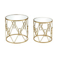 Glass and Metal Accent Table Set of 2 W7605