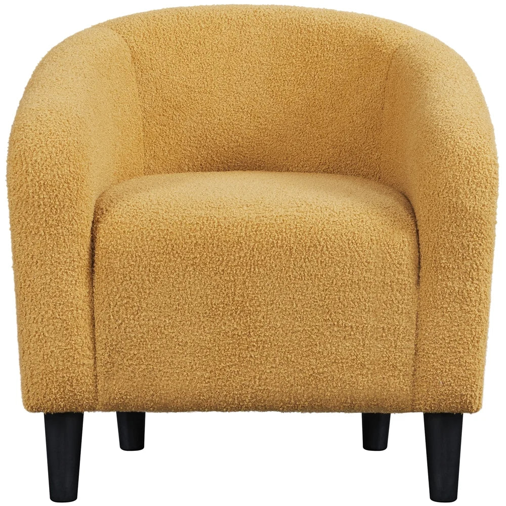 Mustard Yellow Upholstered Barrel Accent Chair T71849