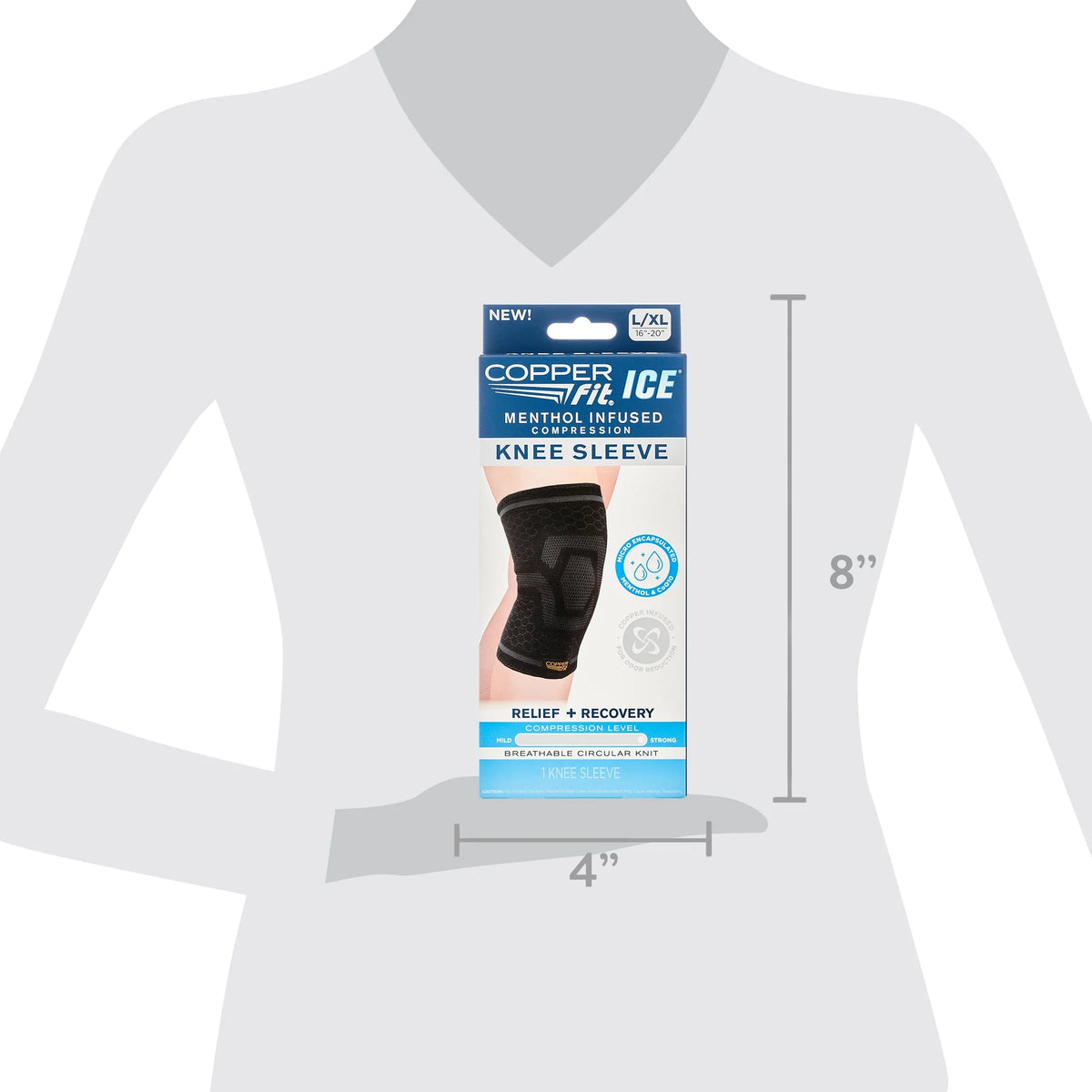 Black Large/XL Knee Compression Sleeve A14925
