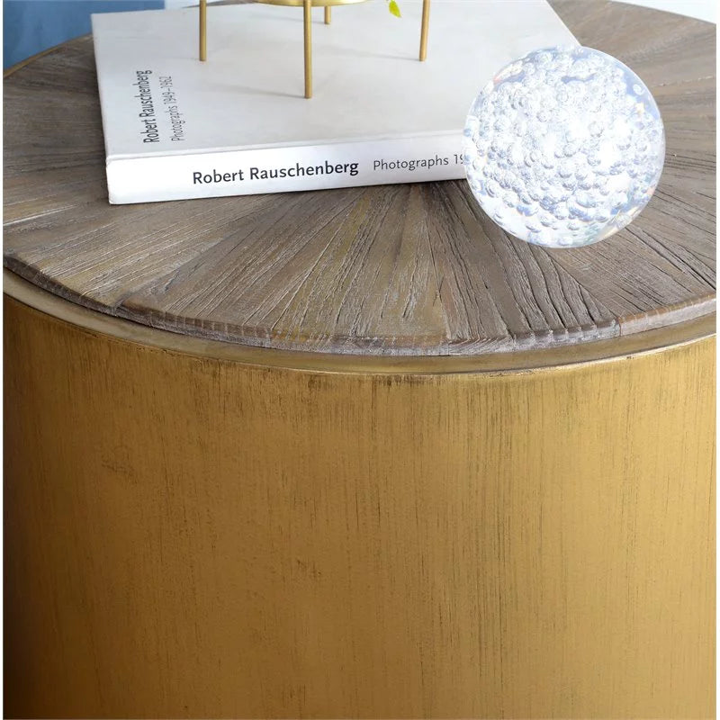 Wood and Metal End Table Set of 2 G6871