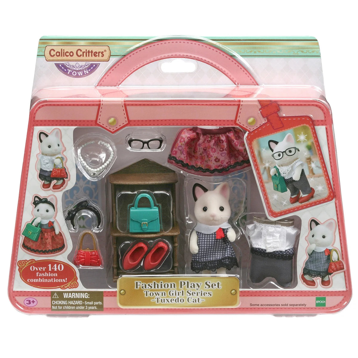 Tuxedo Cat Dollhouse Playset with Figure and Fashion Accessories E736