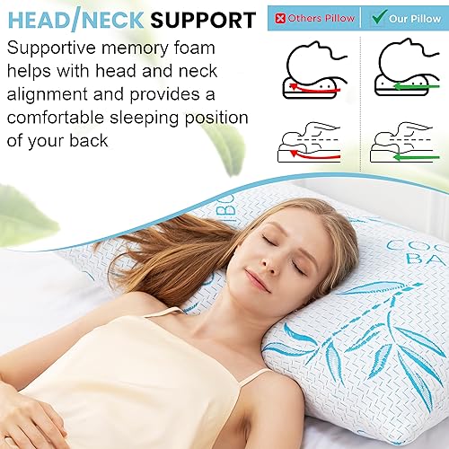 2 Pack King Size Cooling Shredded Memory Foam Pillows F68506